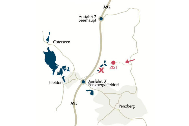 Derzeit ist die Anfahrt nur über Penzberg möglich.