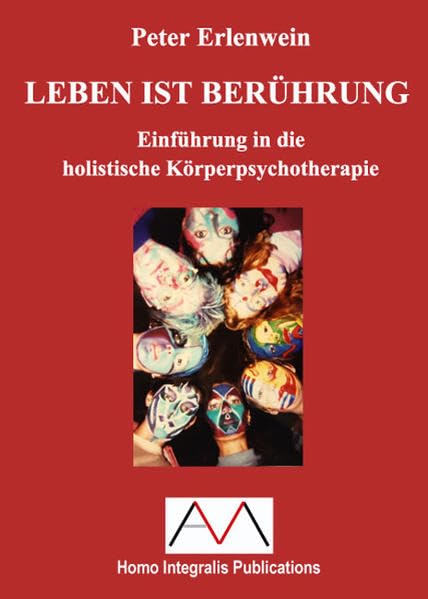 Weinrotes Buchcover mit Titel in weißer Schrift, mittig ein Foto von oben von bemalten Gesichtern, im Kreis angeordnet.