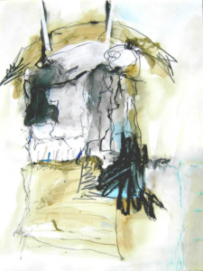 Theaterrequisiten, Zeichnung von Karin Bender